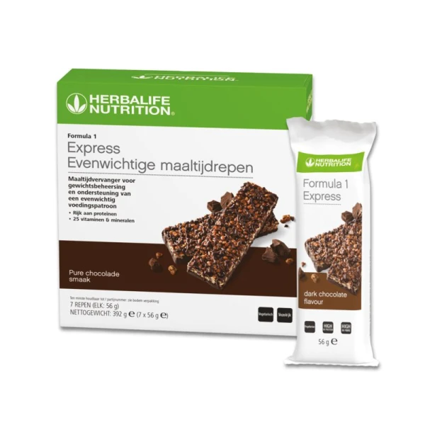 Formula 1 Express Evenwichtige maaltijdrepen Pure Chocolade 7 x 56 g