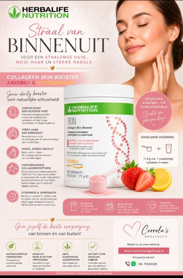 Collageen Skin Booster Aardbei- en citroensmaak 171 g - Foto 2